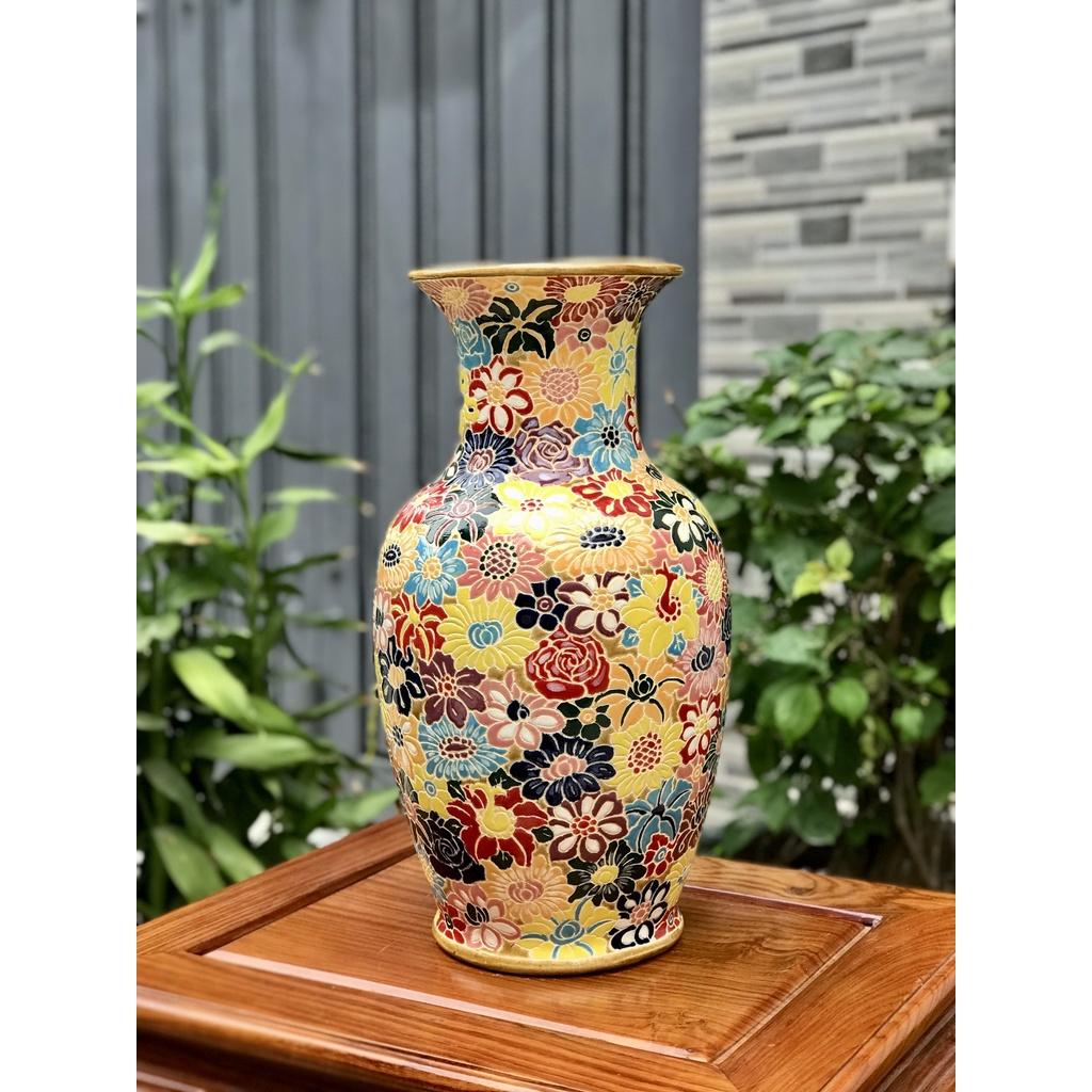 BÌNH BÁCH HOA 40CM GỐM SỨ THỦ CÔNG NAM BỘ CẮM BÔNG TRANG TRÍ DECOR