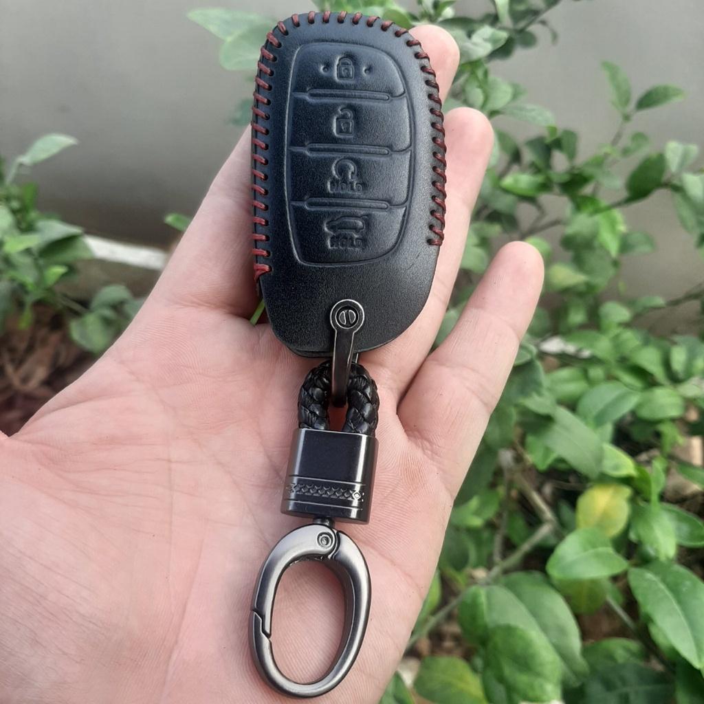 Bao da chìa khóa HYUNDAI CRETA 2022-2023, da bò nhập khẩu, Bảo hành 2 năm