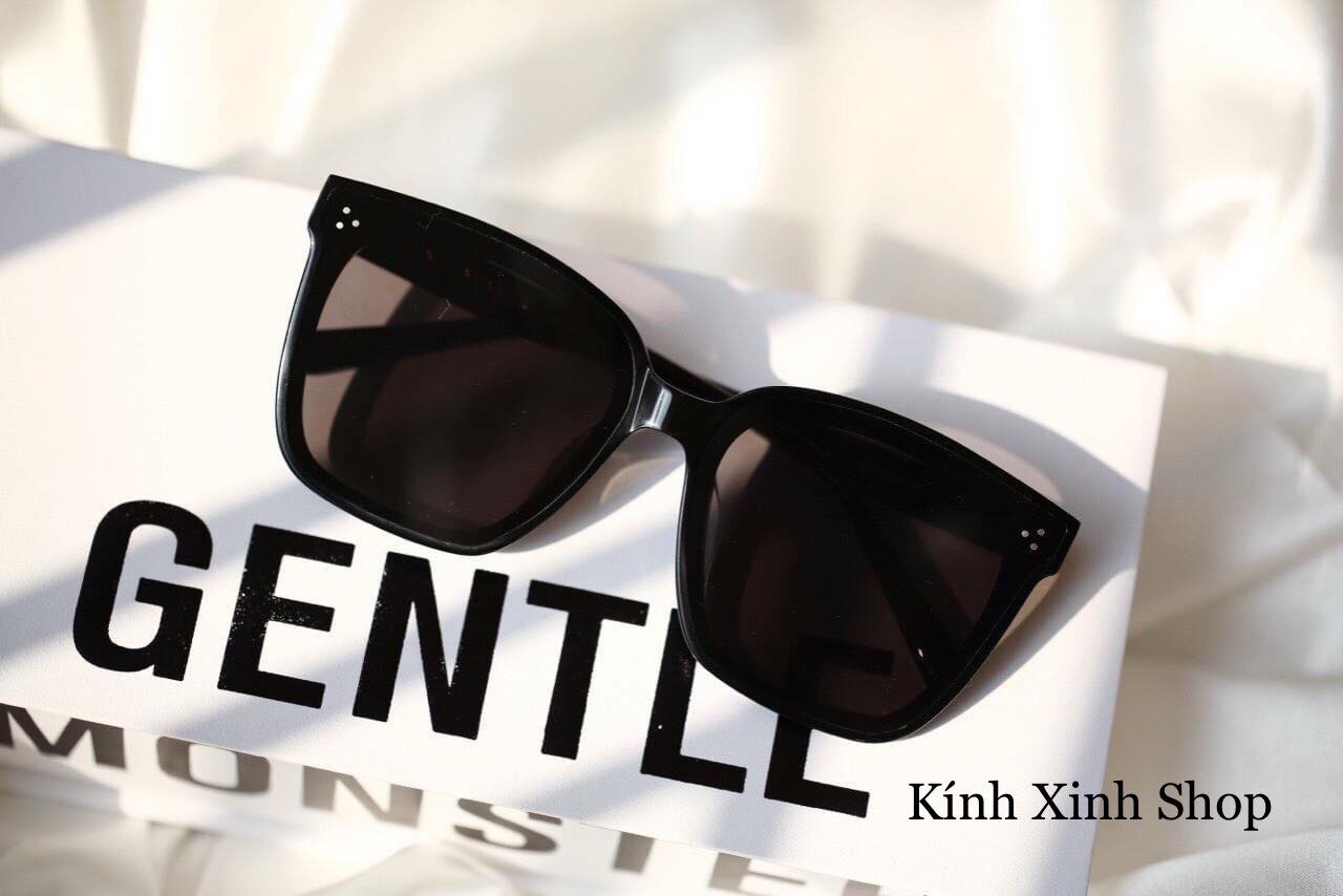 Kính râm thời trang unisex Mắt vuông gọng nhựa đen thời trang ulzzang