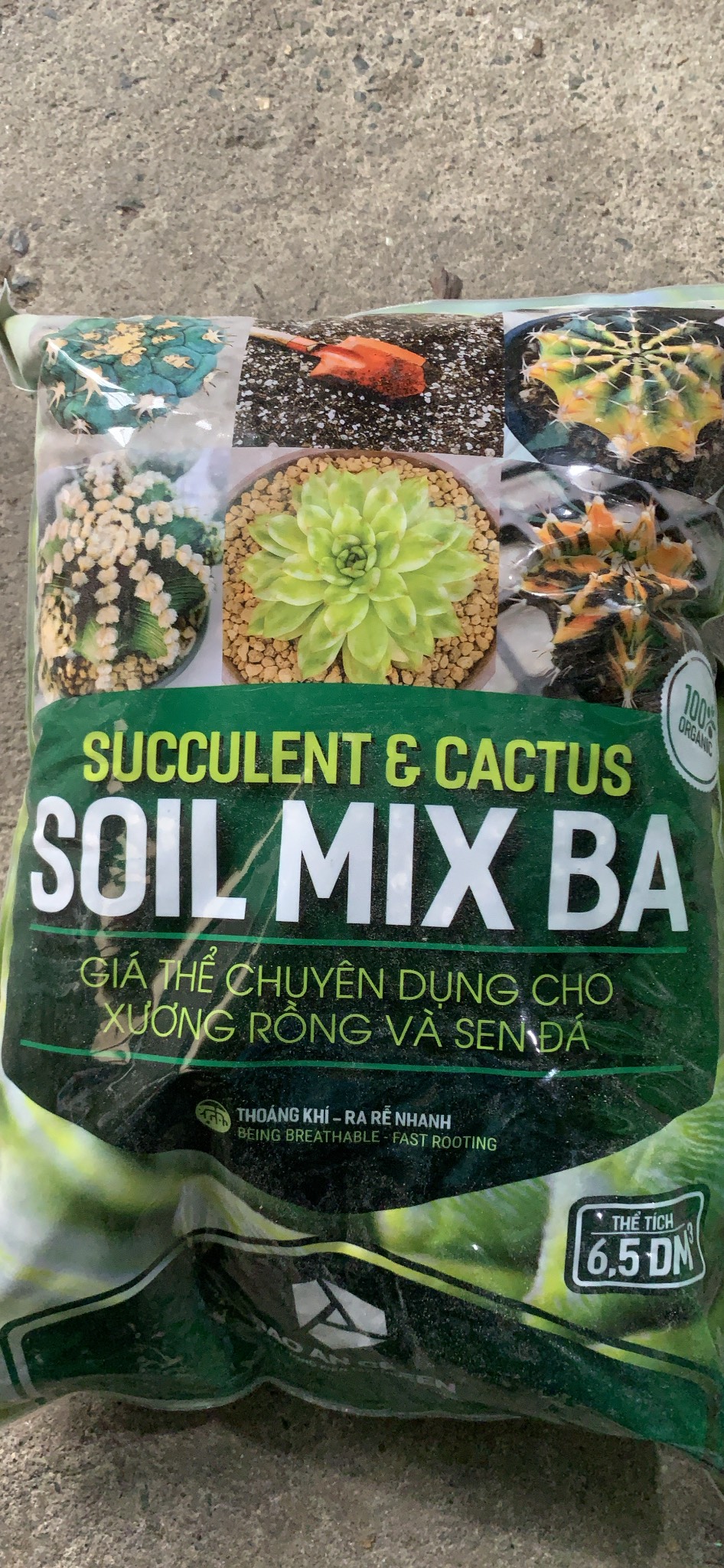 Giá thể sen đá, xương rồng Soil Mix BA trộn sẵn 6,5dm3