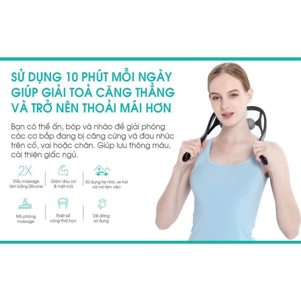 Dụng Cụ Massage Đa Năng Công Thái Học Hỗ Trợ Cổ Vai Gáy 2 Banh 34X18Cm