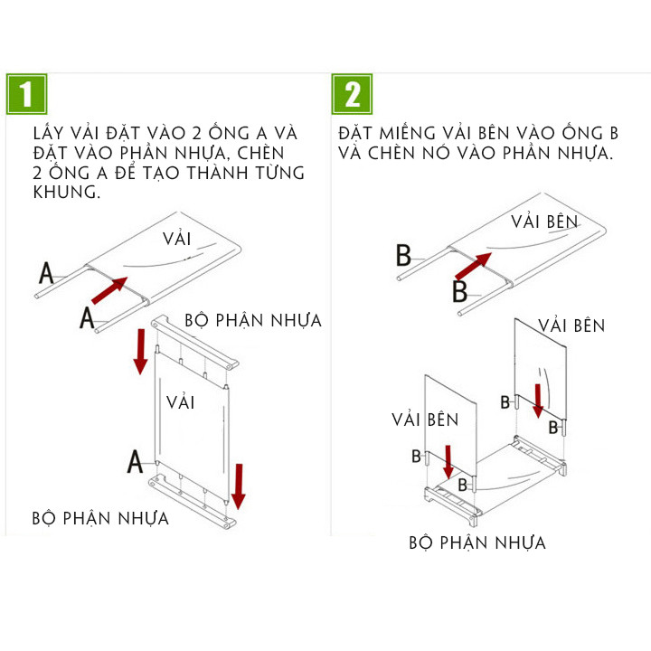 Giá sách lắp ghép - Kệ sách vải,khung sắt - Giao hàng màu ngẫu nhiên