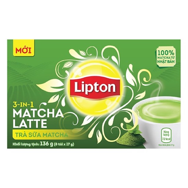 Hộp 8 Gói Trà Sữa Lipton - Vị Matcha 17g/gói