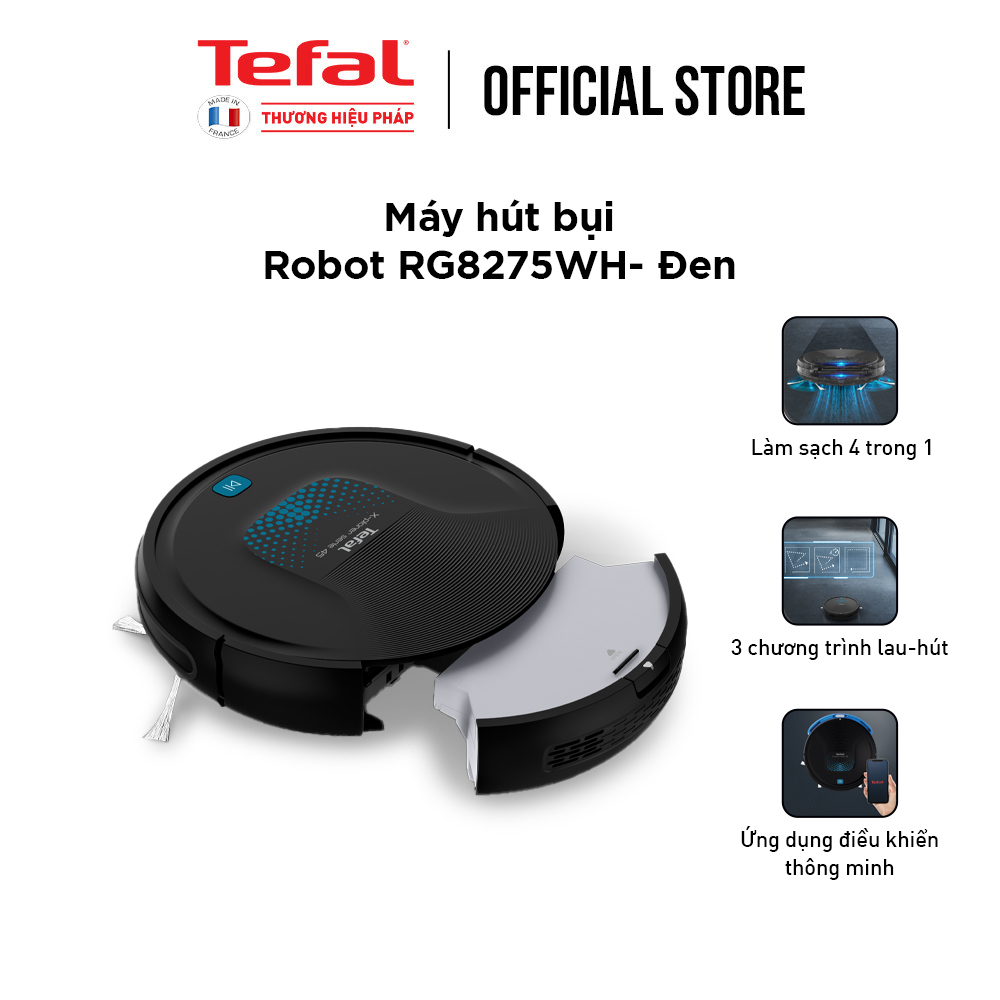 Robot hút bụi lau nhà Tefal RG8275WH - Đen - Hàng chính hãng