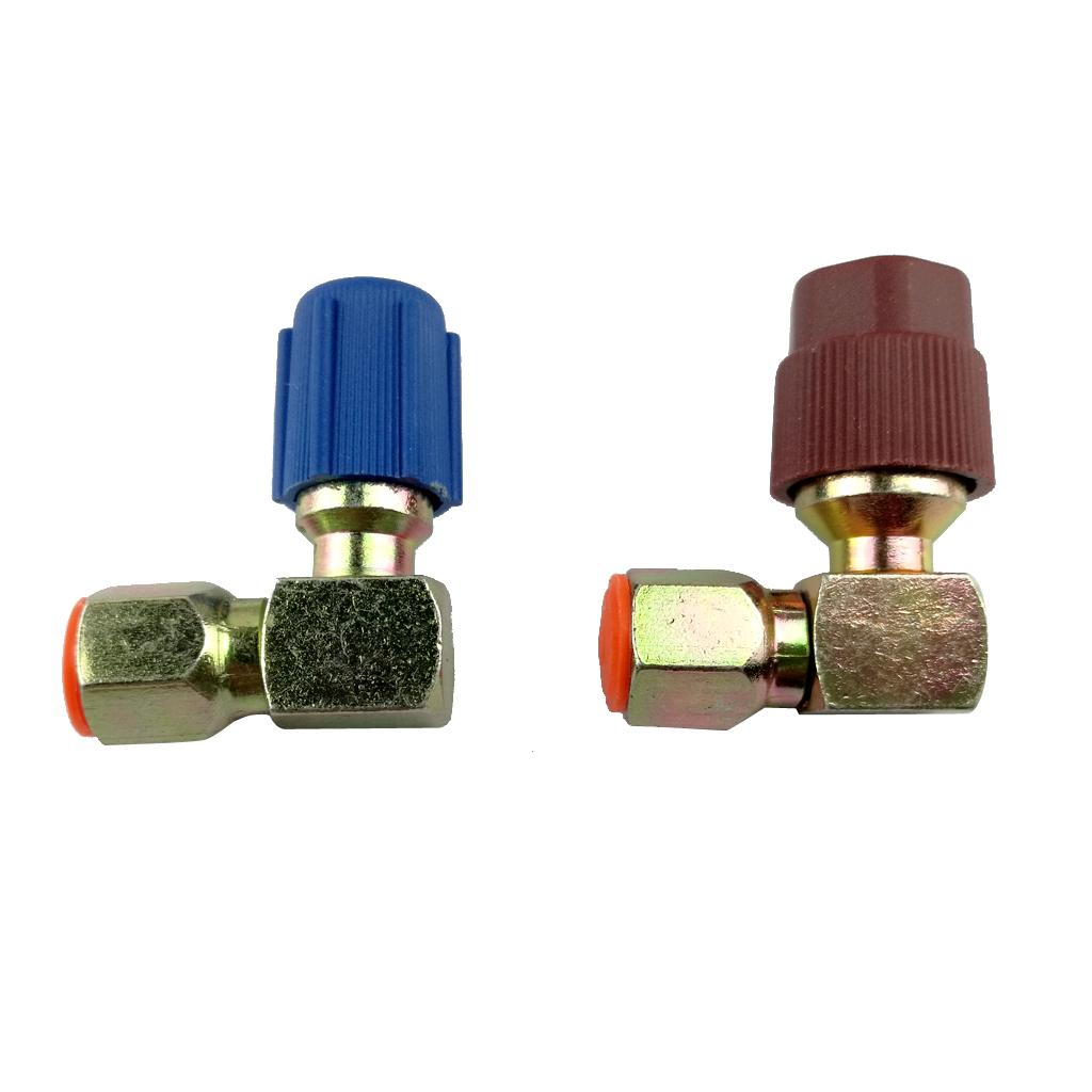 A/C Cao & Bên Thấp Khớp Nối R12 Để R134a Adapter 90 Độ Đầu Nối Nhanh