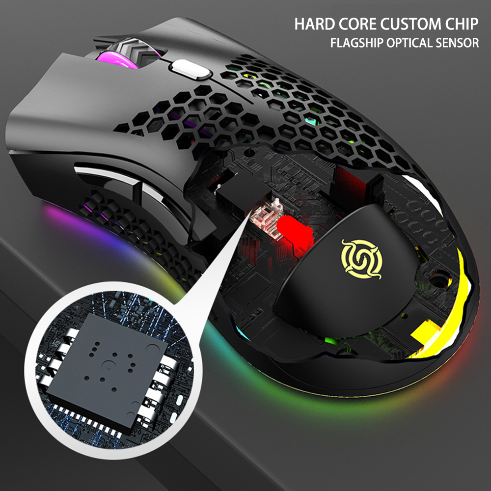Chuột Không Dây Đầu Thu USB RGb 3 Mức DPI Với Con Lăn 2 Ngón Tay Cái