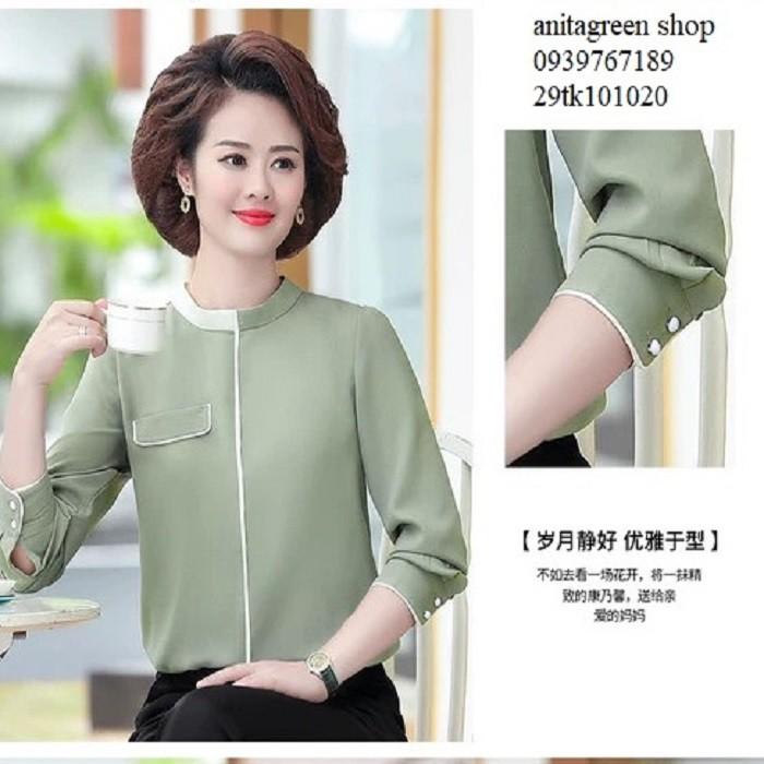 Tk101020-ÁO SƠ MI NỮ PHỐI MÀU THANH LỊCH