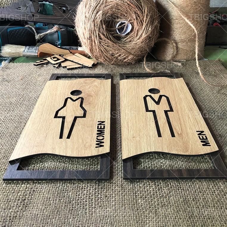 Bộ bảng toilet Man Women dán tường bằng keo 2 mặt