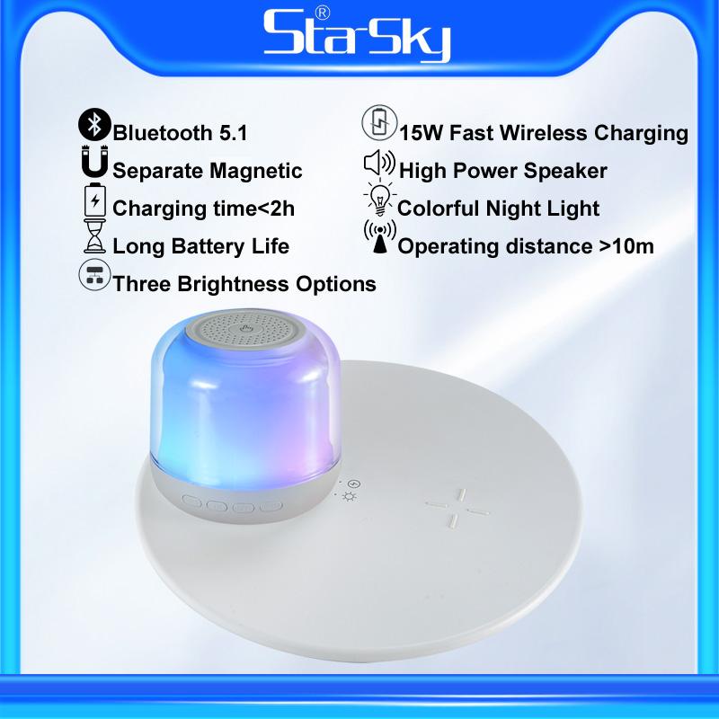 Máy nghe nhạc Bluetooth Smart Bluetooth Đèn chiếu sáng sereo di động đa chức năng Subwofer 15W màu sạc không dây nhanh: Z02S