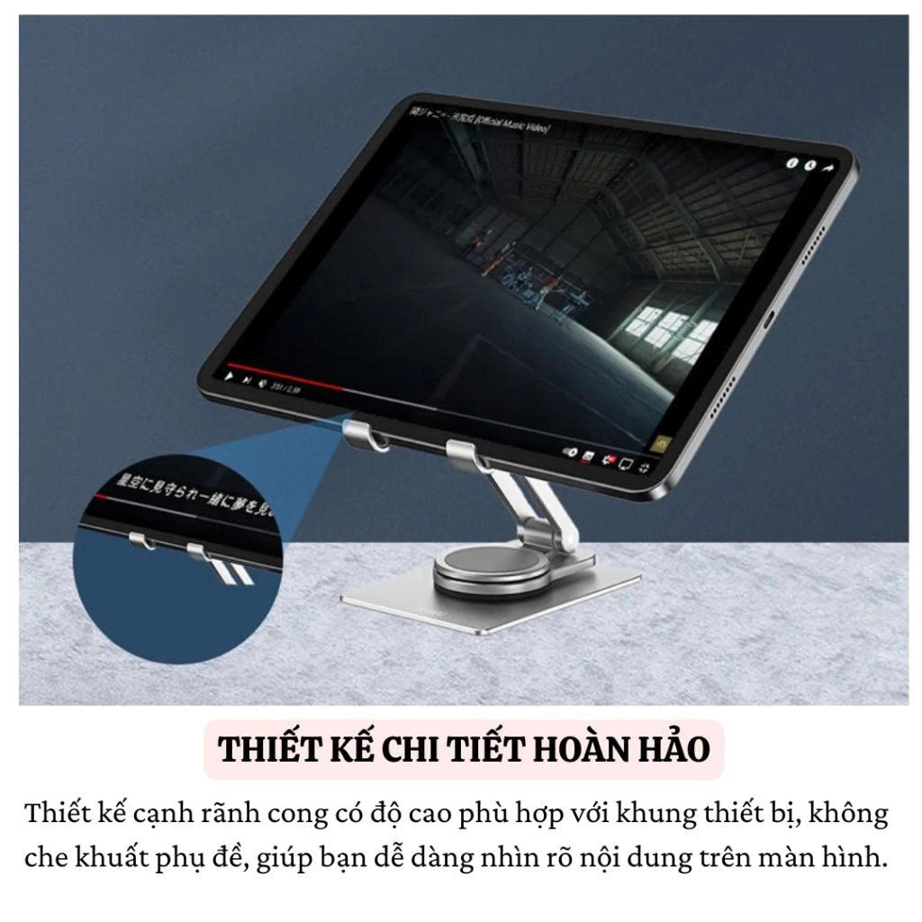Giá đỡ hợp kim nhôm xoay 360 độ, gấp gọn điều chỉnh linh hoạt ZM107 dành cho Điện Thoại / iPad / Tab. Hàng Nhập Khẩu