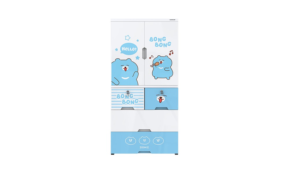Tủ nhựa trẻ em 2 cánh Happy Kids SUNHOUSE KS-CA1400B4 - Hàng chính hãng