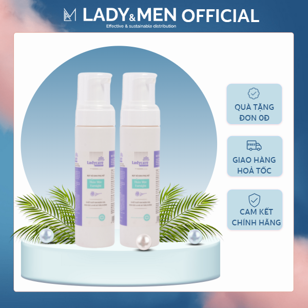 [COMBO 2 CHAI 190ML] Bọt rửa phụ khoa thảo mộc Ladycare Fornight Bộ 2 chai 190ml dùng ban đêm dưỡng ẩm, hương thơm quyến rũ - Lady &amp; Men VN