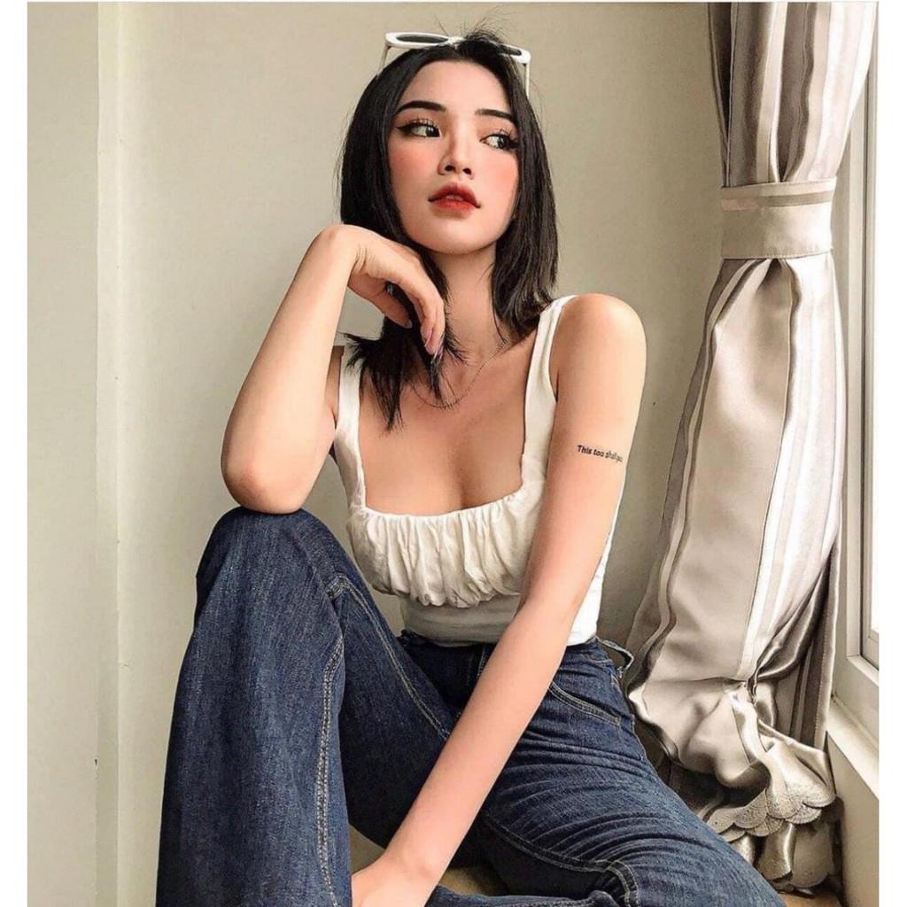 Áo 2 Dây Croptop WONNY (TRĂNG)