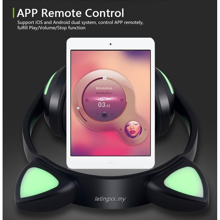 Tai Nghe Bluetooth Hình Mèo / Thỏ / Hươu / Ác Quỷ Phát Sáng