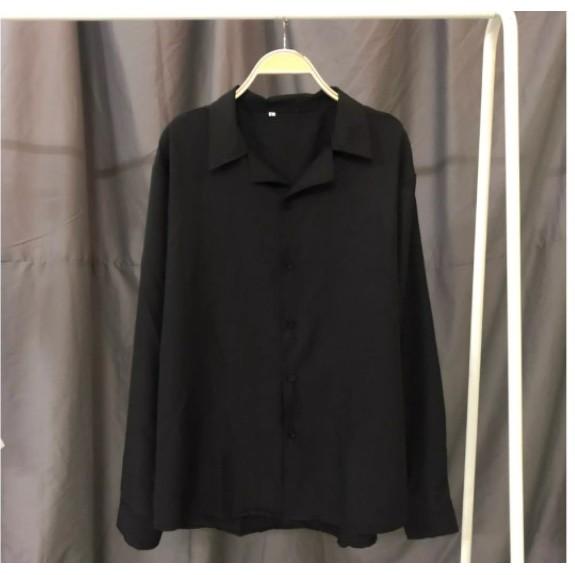 Áo sơ mi nam tay dài cổ vest form rộng unisex - chất vải lụa - SHOP MAYLAN