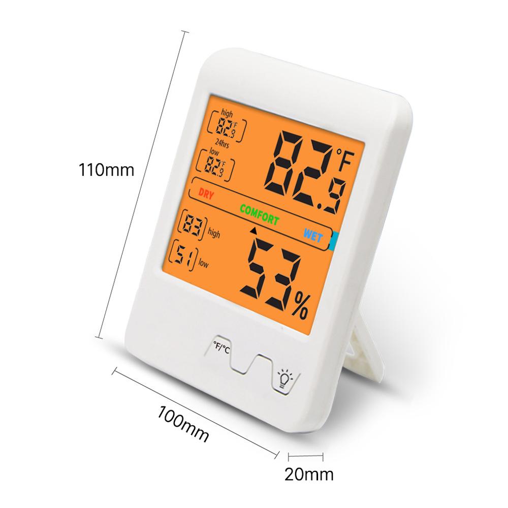 Big Digital LCD Screen Temperature Humidity meter Temperature Moisture Meter Indoor Outdoor Hygrometer Portable