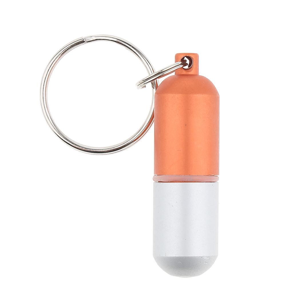 4pcs Waterproof Aluminum Pill Storage Box Keychain Capsule Tablet Bottle