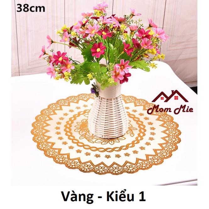 Tấm lót bàn ăn tròn 38cm hoa văn dập nổi - A008