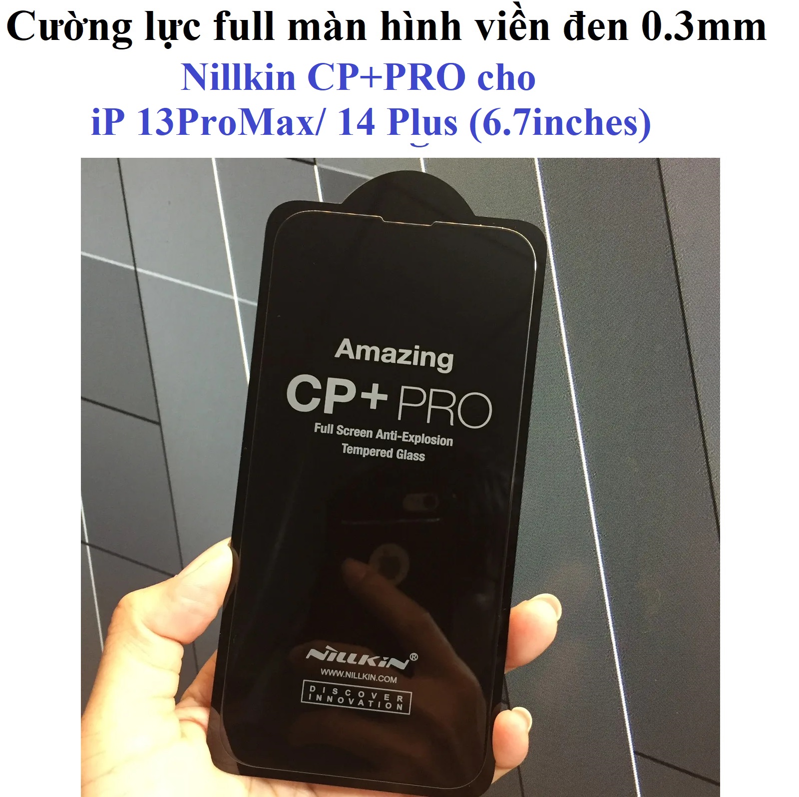 Cường lực full màn hình viền đen 0.3mm cho iP 6.7inches  Nillkin Amazing CP+PRO _ Hàng chính hãng
