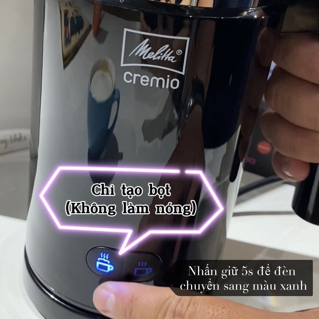 Máy tạo bọt sữa  Melitta Cremio II - Màu đen - Hàng nhập khẩu chính hãng từ Đức