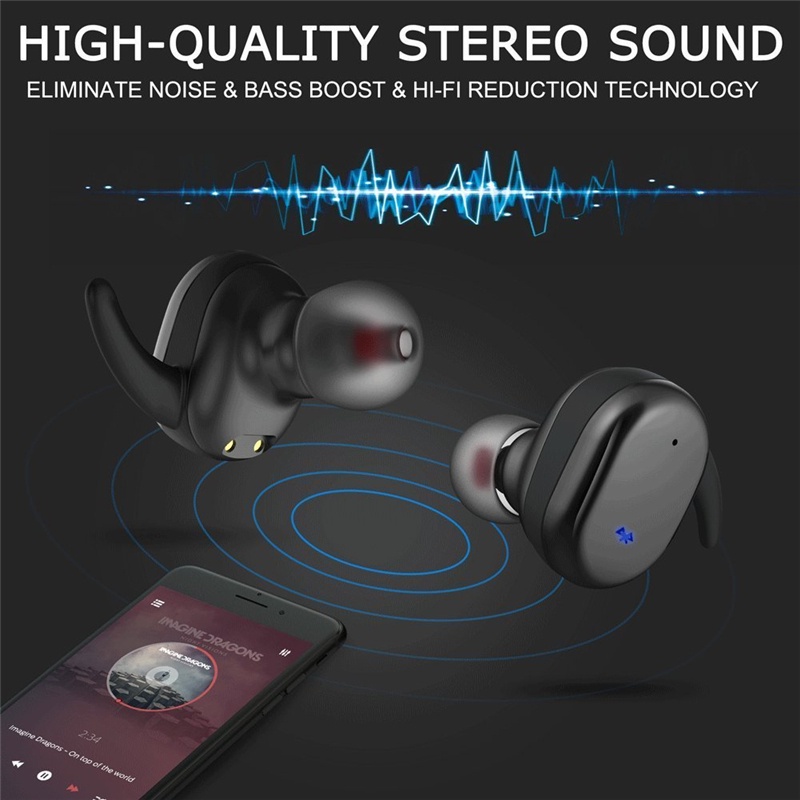 Tai nghe không dây Vitog Y30 TWS kết nối Bluetooth 5.0, chạm điều khiển, âm thanh Hifi sống động, kiểu dáng thể thao tương thích với hệ điều hành Android và iOS