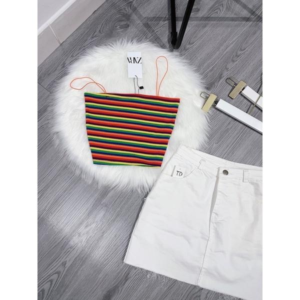 áo 2 dây sọc dây bún - hình thật - freesize dưới 52kg - Carotshop