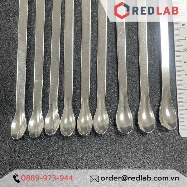 Muỗng múc / Thìa xúc hóa chất inox 2 đầu tròn 16, 18, 20, 22 cm ONELAB, dùng trong thí nghiệm, dược liệu, mỹ phẩm