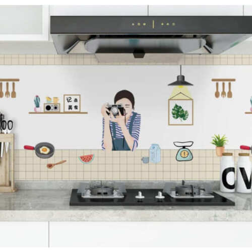 Combo 3 mét giấy dán bếp, decal dán bếp tráng nhôm BẾP VUI NHỘN khổ 60cm có keo sẵn