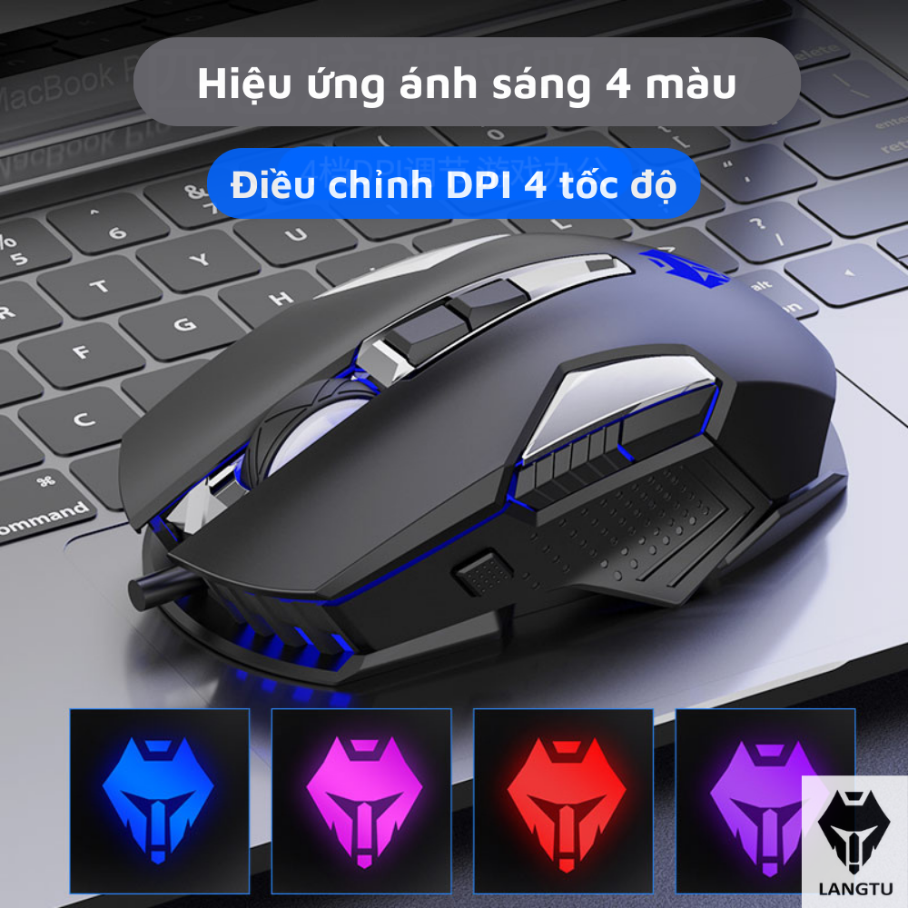 Chuột Máy Tính Gaming Langtu G509 Có Dây Và Hiệu Ứng Đèn Led Hàng Chính Hãng