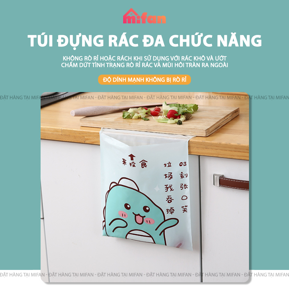 Túi Đựng Rác Dán Treo Ô Tô Xe Hơi 25x31cm - 15 túi/set - Siêu dính, Chịu Tải Nặng, Siêu dai, Chống rò rỉ nước - Treo Bếp, Bàn Học, Bàn Làm Việc - MIFAN