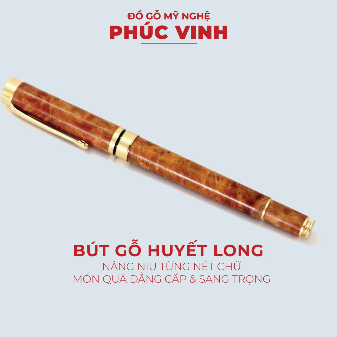 Bút Gỗ Huyết Long, Đẳng Cấp &amp; Sang Trọng, Hương Thơm Nhẹ - Thấu Quang, Chiêu Tài Lộc, May Mắn, Bình An