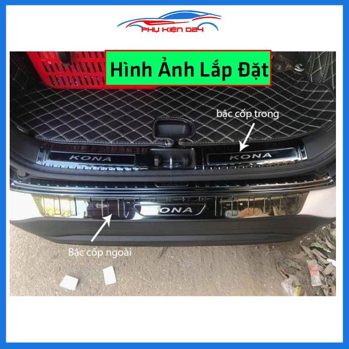 Ốp chống trầy cốp Kona 2018-2019-2020-2021 thép không gỉ vân titan bảo vệ xe chống va đập