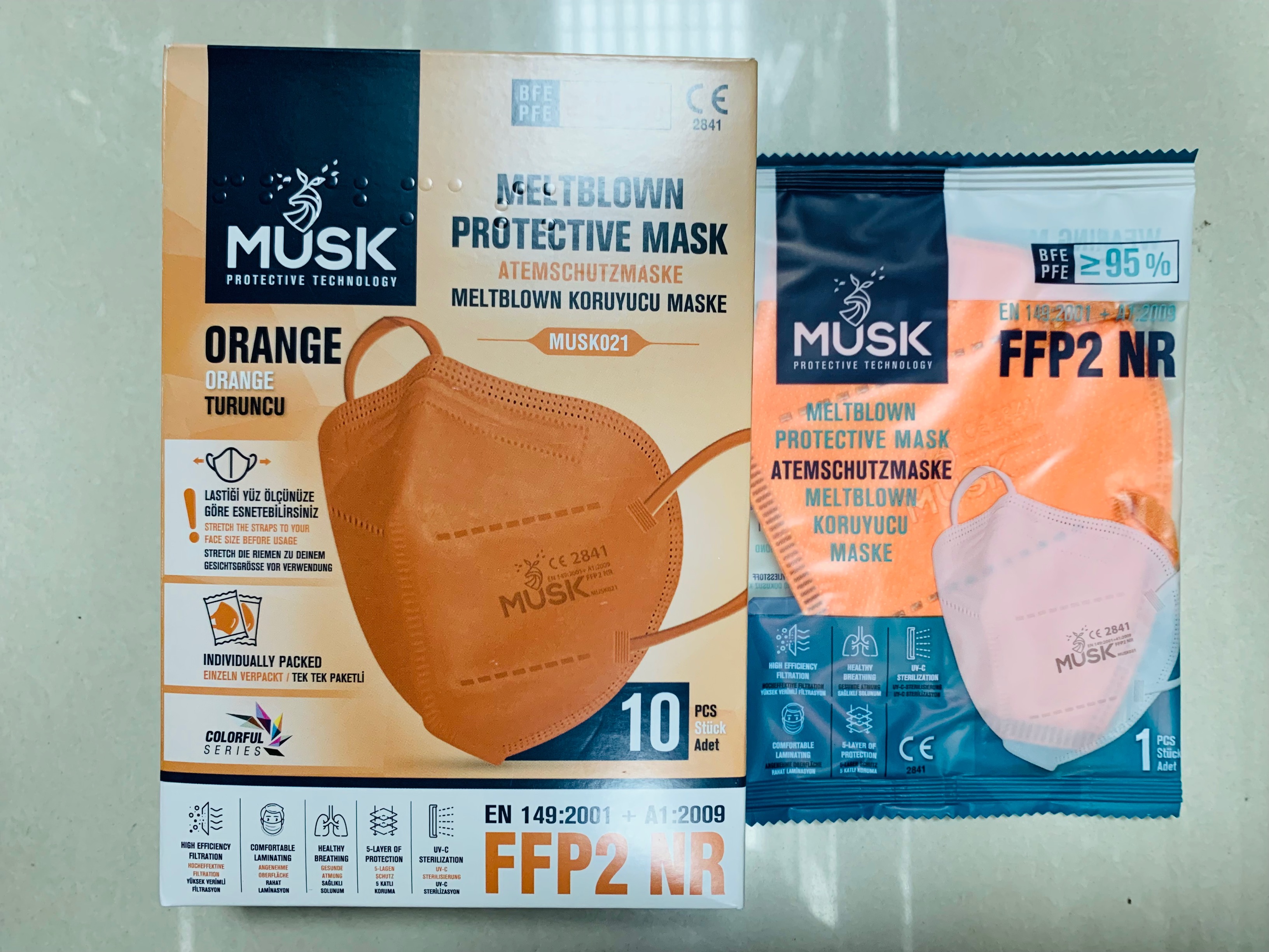 Khẩu trang MUSK-ORANGE- Hộp 10 cái