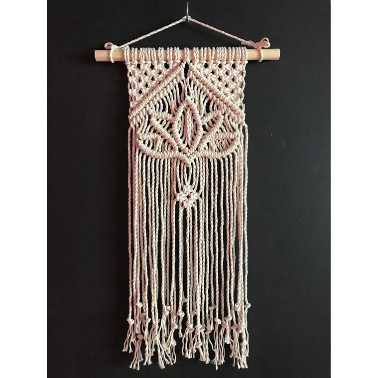 Tranh hoa sen tết dây lutus macrame