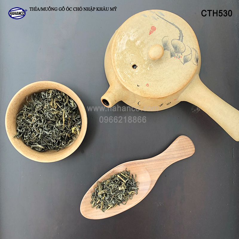 Muỗng xúc trà gỗ óc Chó siêu sạch - Trong văn hóa trà đạo Nhật Bản - decor trang trí, cafe, xúc gia vị - CTH530 - An toàn cho sức khỏe