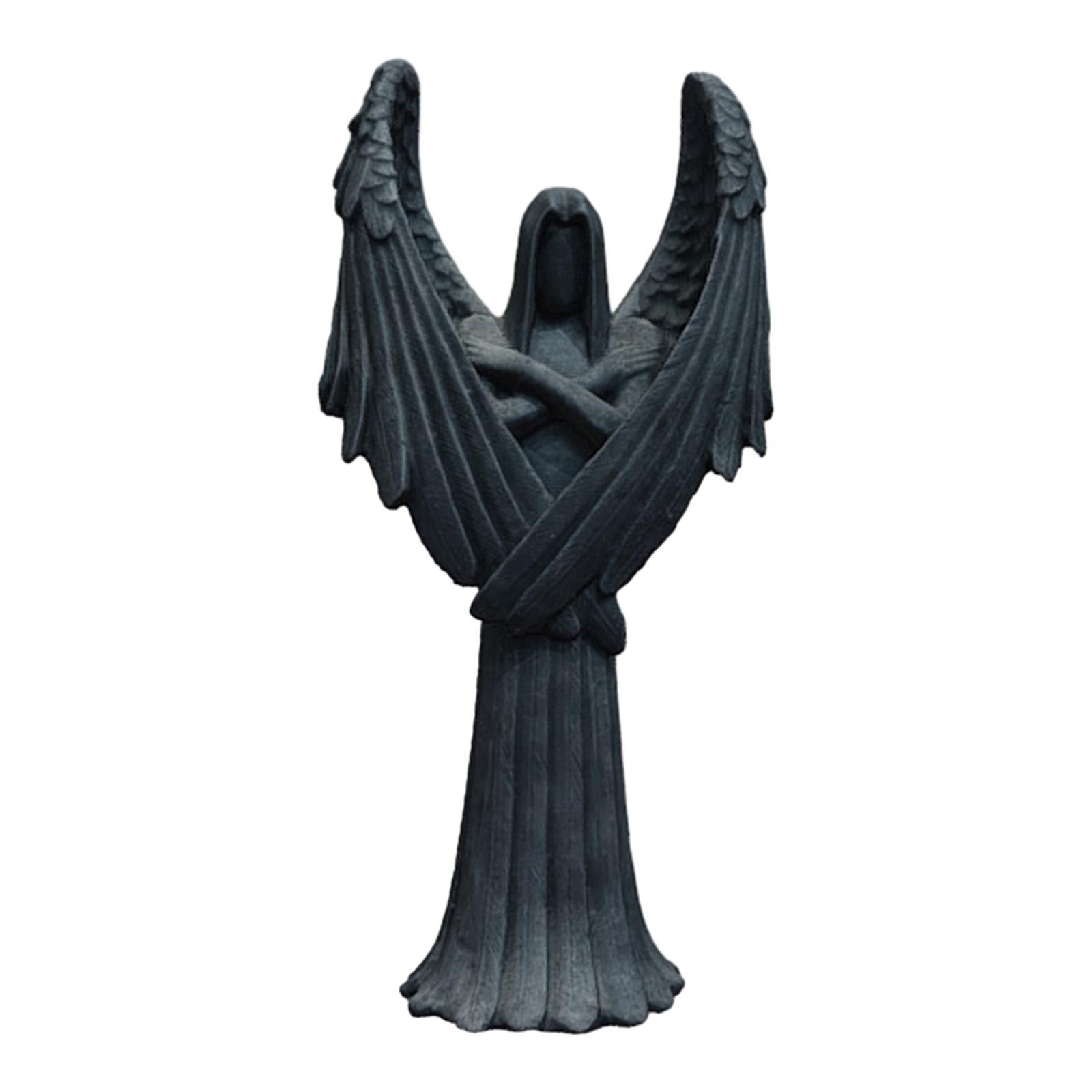 Angel Figurine Resin Angel Sculpture Dark Angel Statue for Home Office Decor