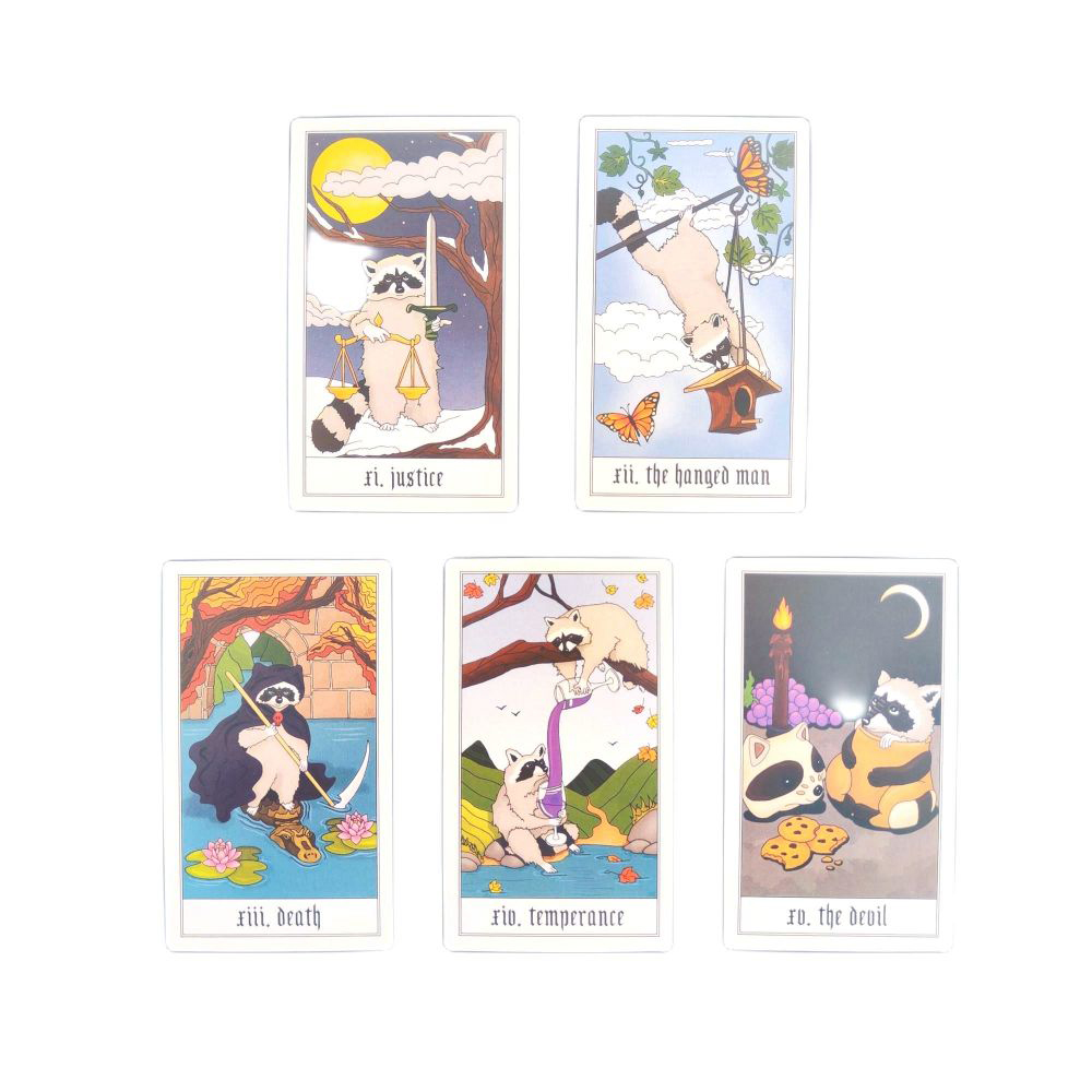 Bộ bài Trash Panda Tarot 78 lá 7x12 cm tặng đá thanh tẩy