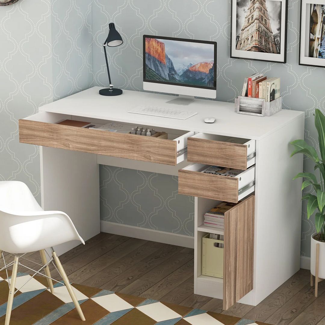 Bàn làm việc, bàn học gỗ hiện đại SMLIFE Dakoon | Gỗ MDF dày 17mm chống ẩm | D110xR50xC75cm