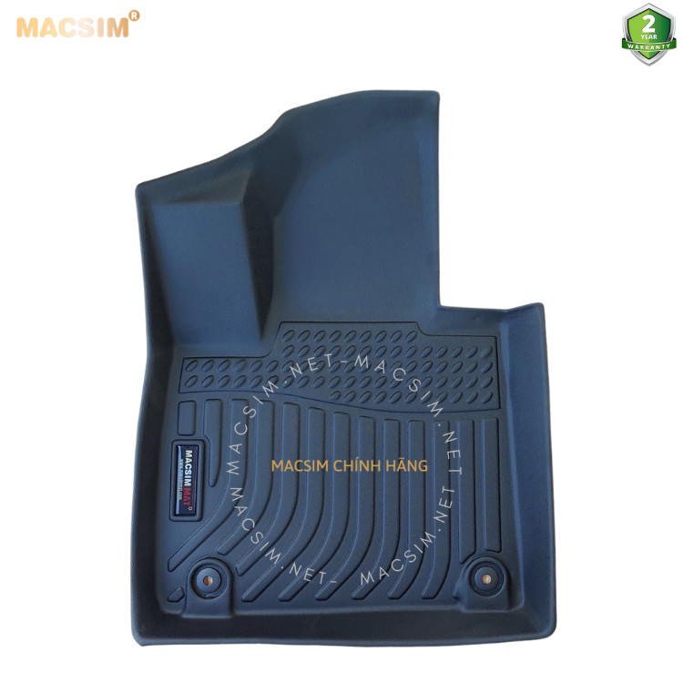 Thảm lót sàn xe ô tô Hyundai Santafe 2019- đến nay Nhãn hiệu Macsim chất liệu nhựa TPE đúc khuôn cao cấp - màu đen