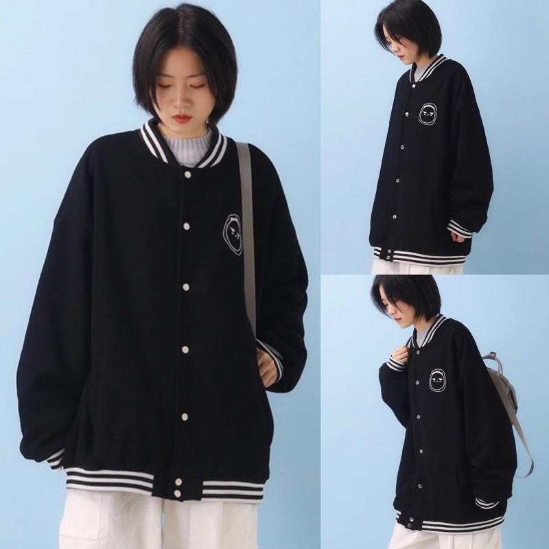 Áo Khoác BOMBER FACE tay dài form rộng chất xịn mịn UNISEX