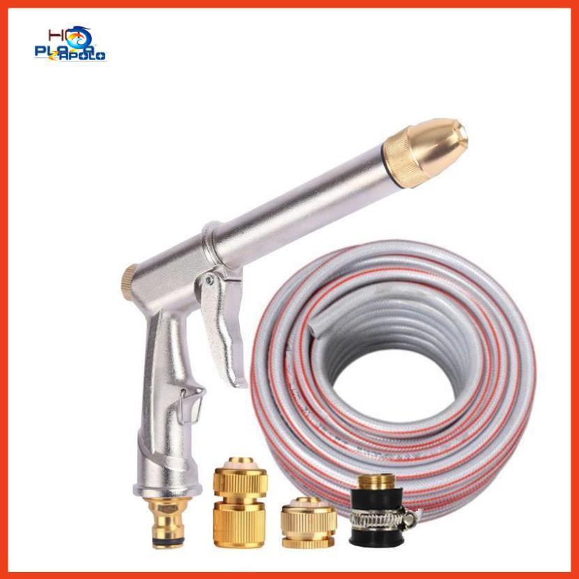 Vòi nước vòi phun nước rửa xe tưới cây tăng áp thông minh + bộ dây bơm nước cao cấp TLG 206810 đầu đồng,cút đồng