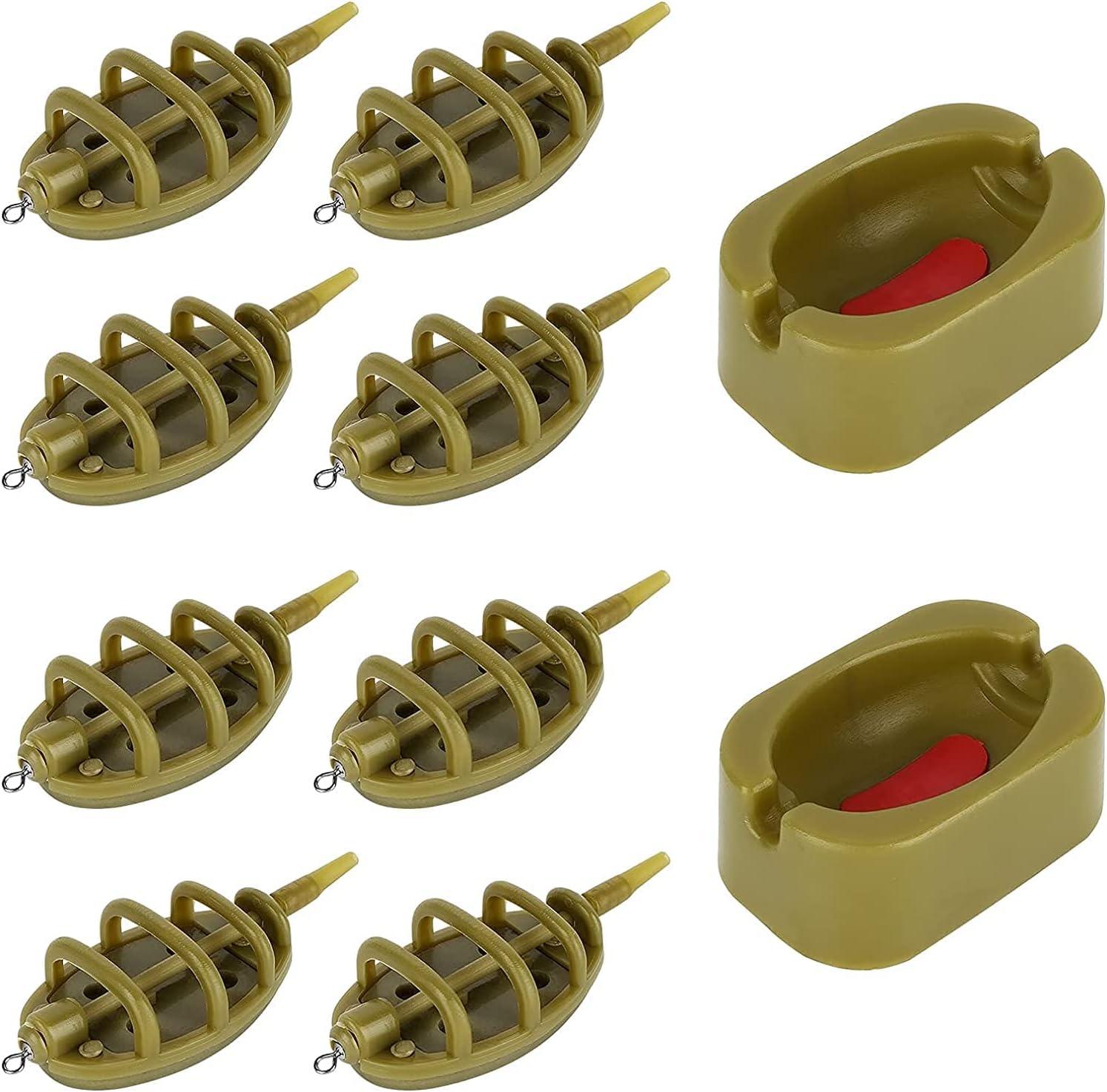 8 Cái Method Feeder, Fishing Inline Feeder Set, Carp Fishing Feeder Bộ bằng nhựa Inline Carp Feeder, with Bait Shape Phụ kiện câu cá chép 15/20/25/35g