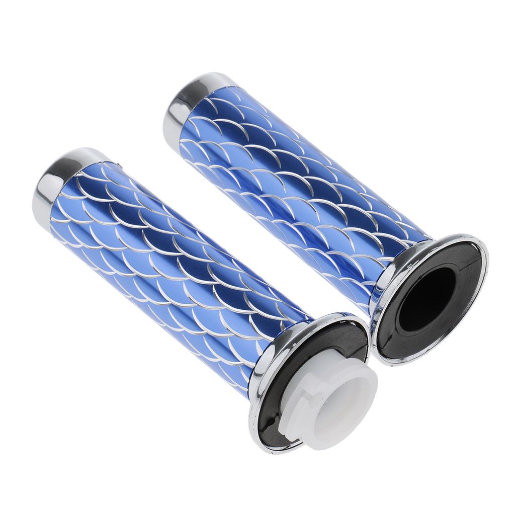25mm 1 Inch Handlebar Throttle Grip for Motorcycle Motorbike - Blue