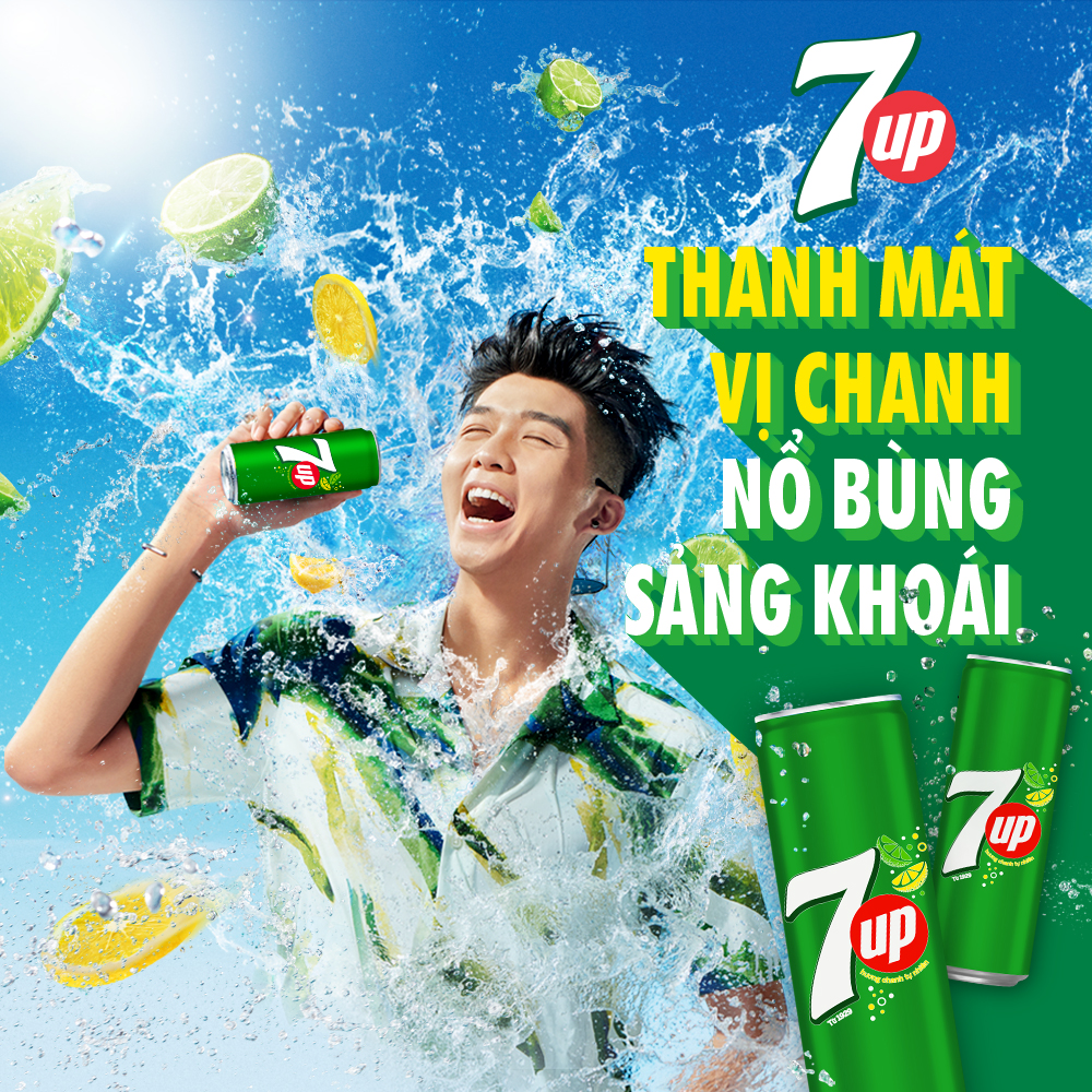 Thùng 24 Lon Nước Ngọt Có Gaz 7Up lon xanh