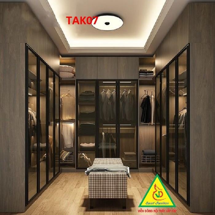 Tủ quần áo cánh kính khung nhôm hiện đại cánh mở TAK07 - Nội thất lắp ráp Viễn Đông Adv
