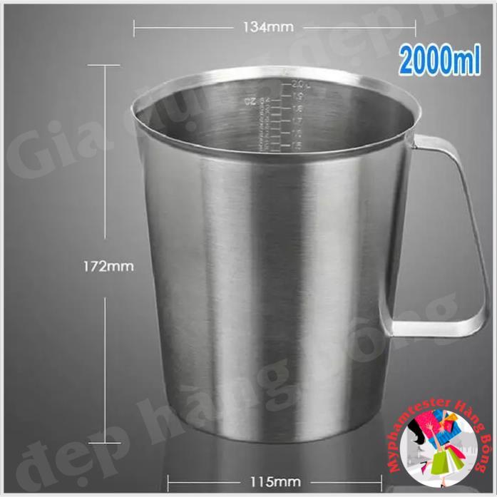 Ca inox - Ca inox 304 CHIA VẠCH KHÔNG NẮP các loại 500ml 700ml 1000ml 1500ml 2000ml sáng bóng