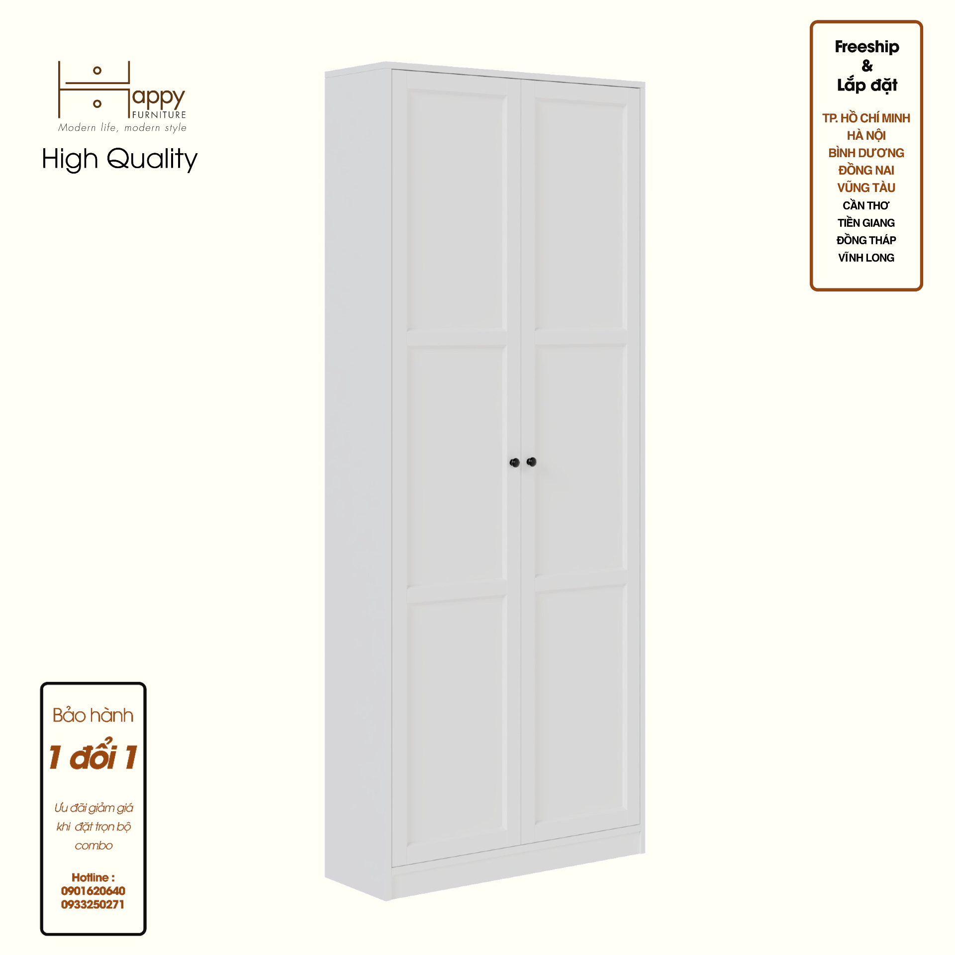 HAPPY FURNITURE , MATTA - Kệ sách 6 tầng 2 cánh mở, KSA_065 , 80cm x 28cm x 200cm DxRxC