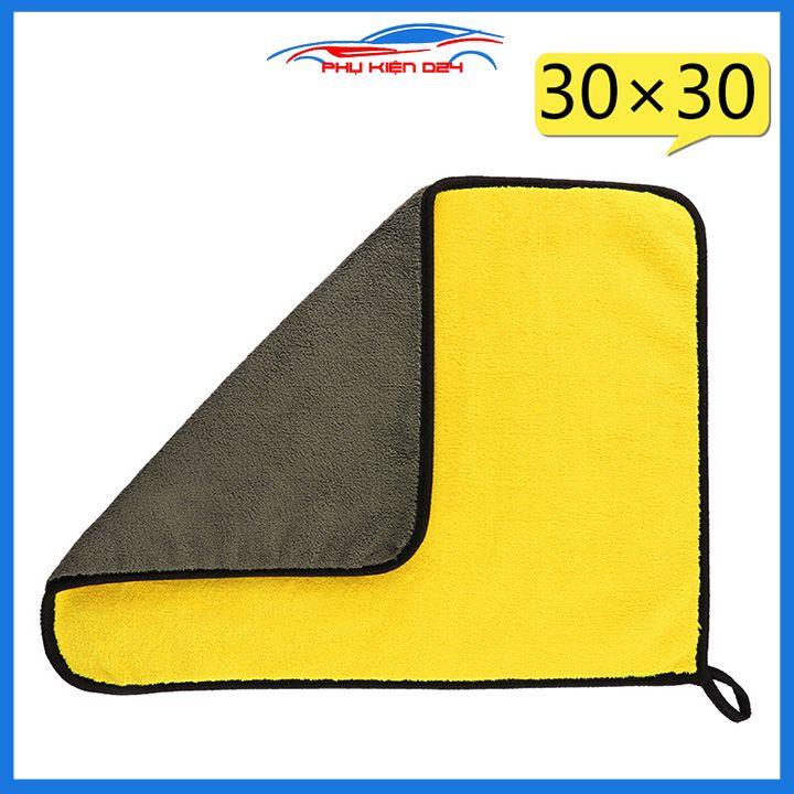 Khăn lau rửa vệ sinh ô tô 30x30cm microfiber siêu thấm siêu mịn