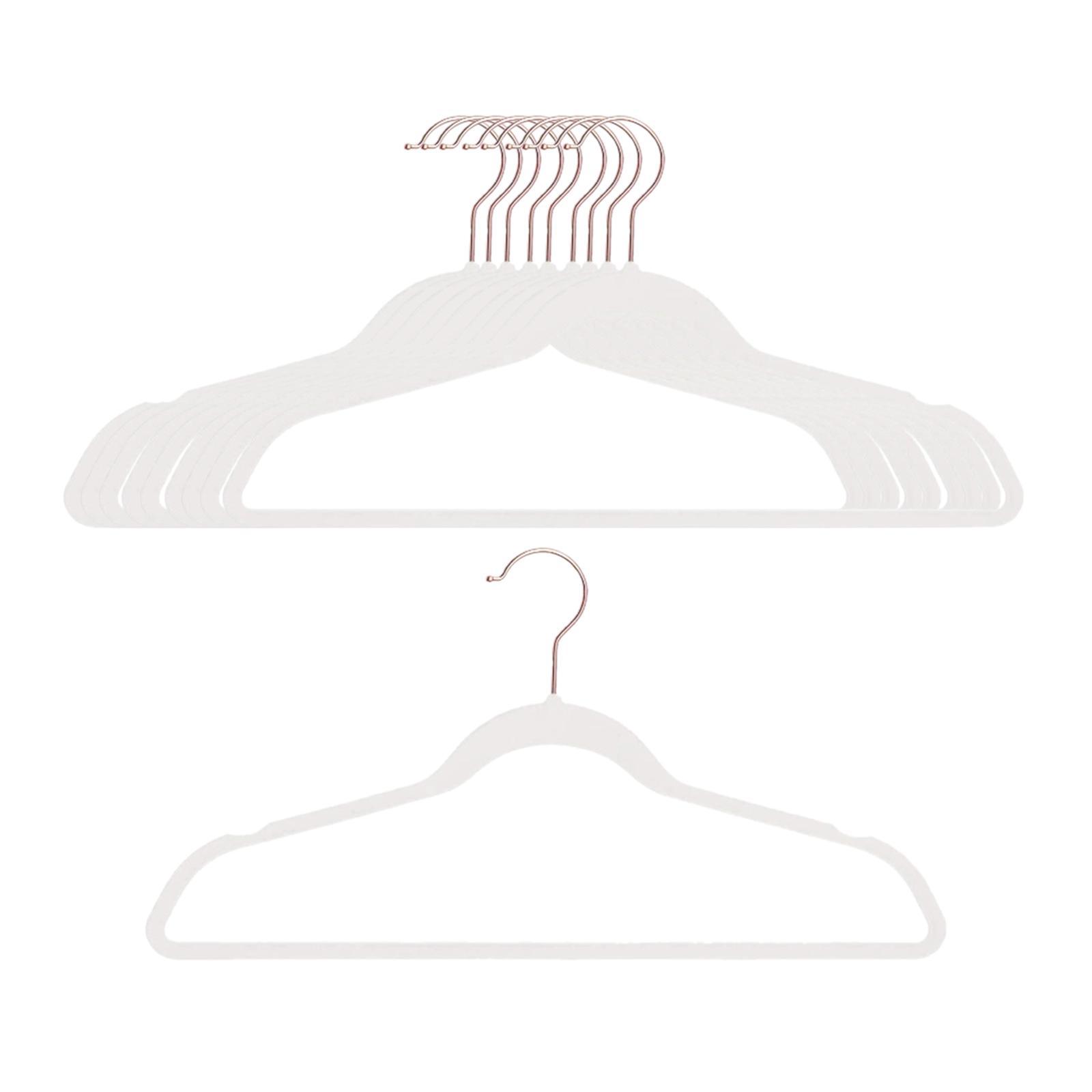 10Pcs Coats Racks Garments Hanger Non Slip Grooves Clothes Hangers for Bedroom Cloakroom