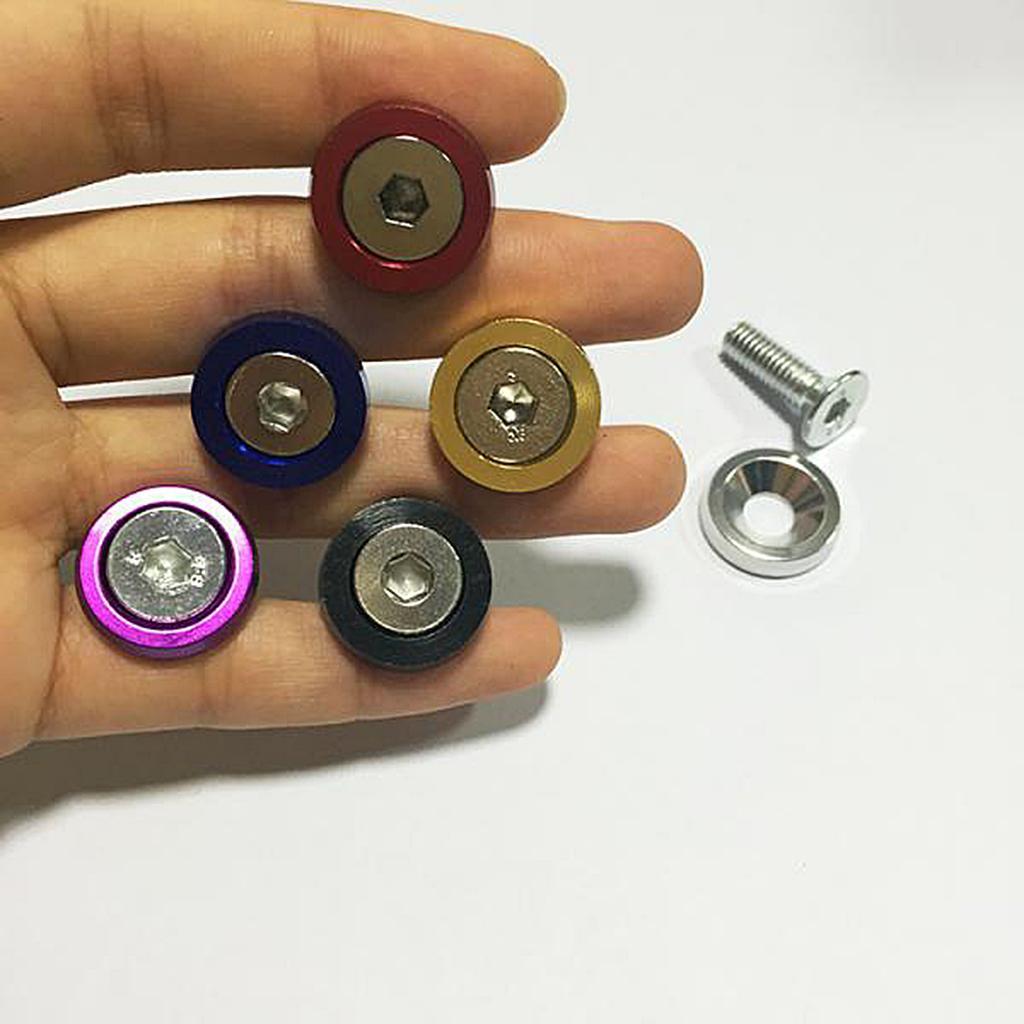 1 Set Aluminum Alloy M6 x 20mm Car Mounting Washer Bolt Engine Screw Black